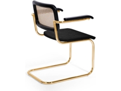 Cadeira VMO HOME Skol Gold Velvet Com Repousa Braços (Veludo)