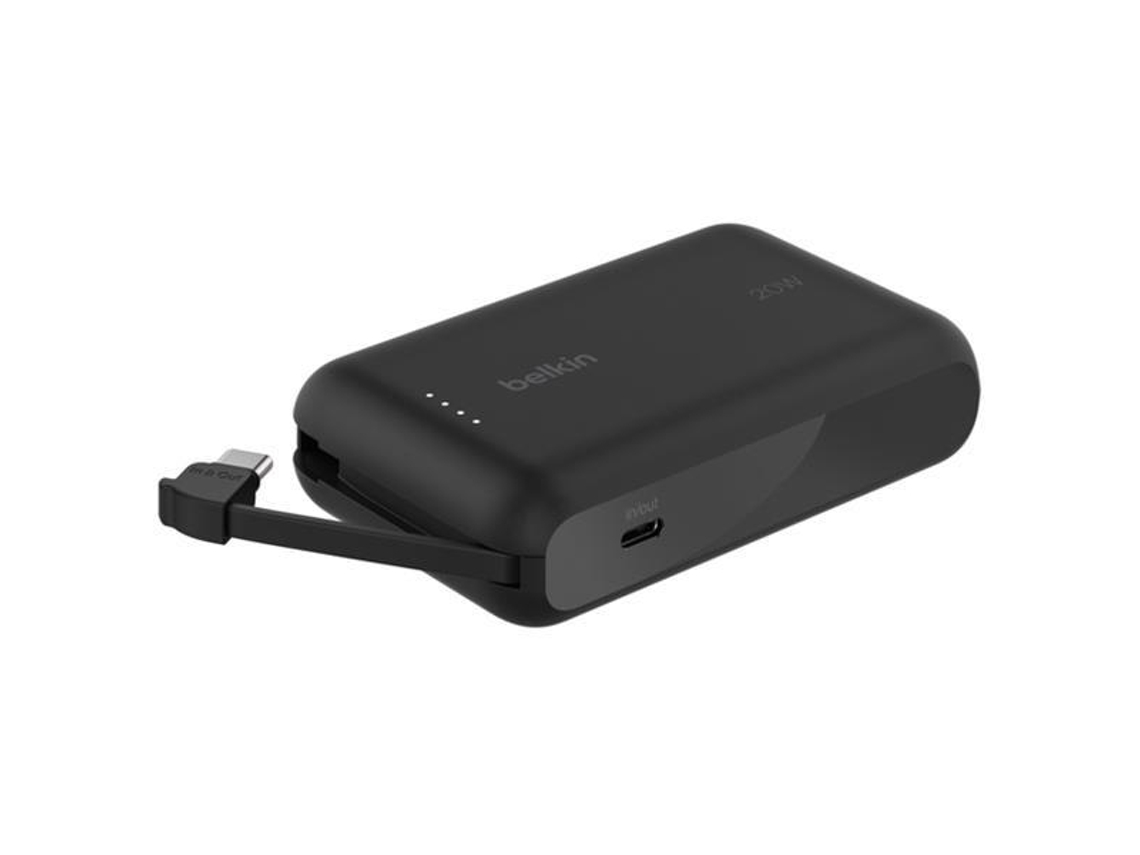 Bateria Externa 10k Con Cable Negra