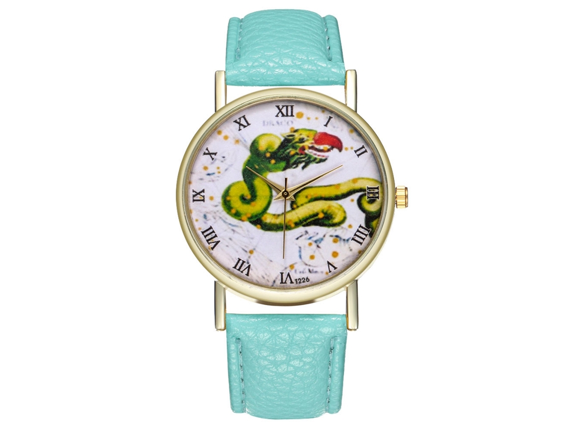 Reloj De Pulsera Analógico De Cuarzo Con Esfera Redonda - Moderno Y Duradero (menta)