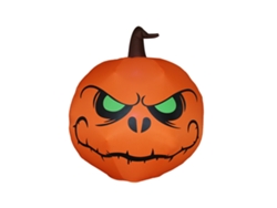 Abóbora inflável Bj-decoración com LED para o Halloween, 1,2 m, olhos verdes, para uso externo, jardim e festas.