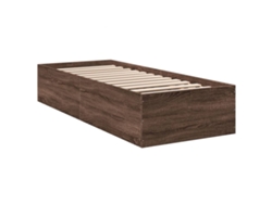 Maison Exclusive - Estructura De Cama Madera De Ingeniería Roble Marrón 90x200 Cm