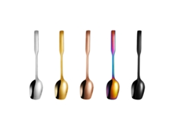 Juego de 5 cucharas de café de acero inoxidable: 5 colores, cubiertos para café, azúcar, sopa y postre TRUYUETY