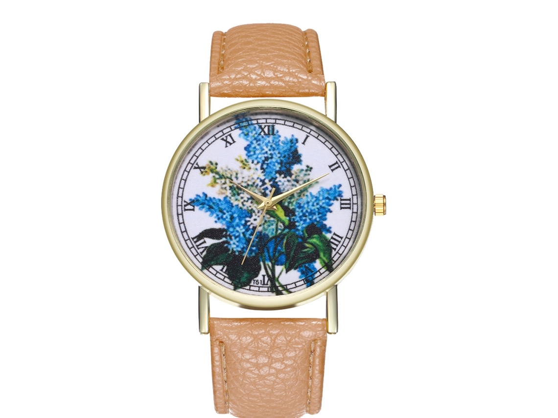 Elegante Reloj De Cuarzo Retro De Cuero Para Hombre/mujer, Color Crema.