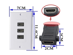Placa De Pared Blanca Con Hdmi 2.0, 3 Puertos, Usb 3.0, Rca Y Vga. Compatible Con 4k A 60 Hz Y 1080p Para Proyectores Y Sistemas De Cine En Casa.