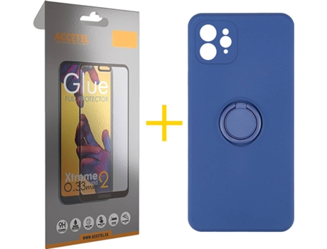 Carcasa + Protector de Pantalla para iPhone 12 Pro ACCETEL Azul Oscuro