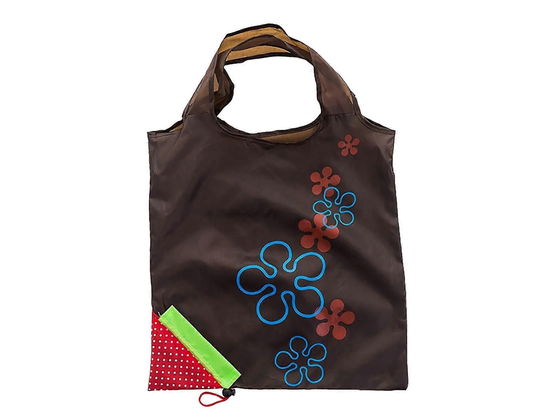 Bolsa de la compra plegable y reutilizable con estampado de fresas. GOKOCO