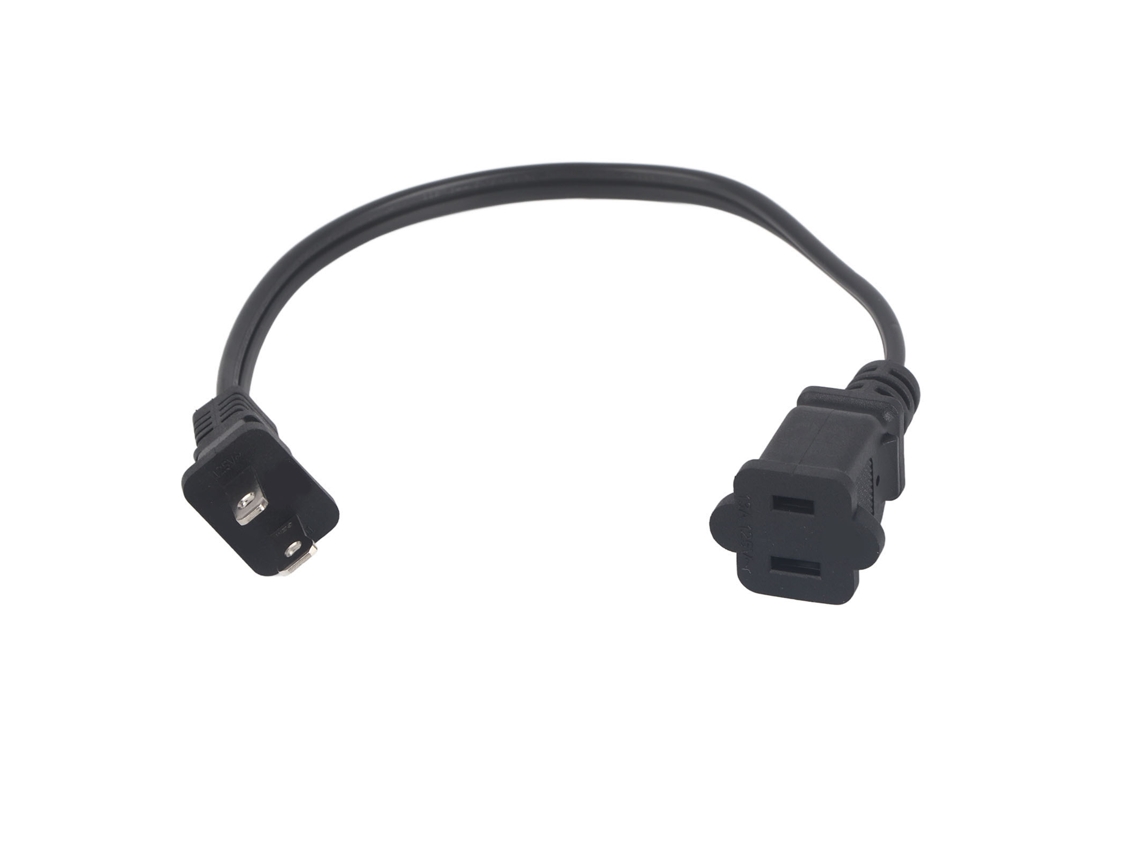 Cable De Extensión De Alimentación Nema 1-15p A 1-15r De 2 Clavijas Macho A Hembra, 32 Cm, De Alta Resistencia.