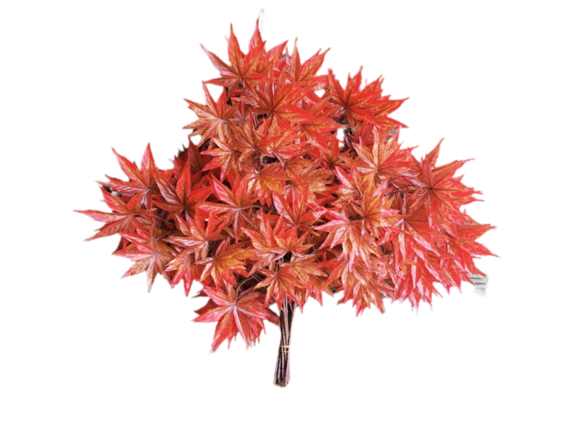 Conjunto de Plantas Artificiales Hojas Amarillas y Rojas 66x70 Cm 26 Hojas Truyuety