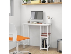 Escritorio para ordenador de MDF y metal blanco 80x40x72 cm