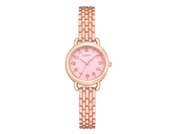 Reloj De Cuarzo De Moda Para Mujer Con Correa De Aleación, Remaches De Diamantes De Imitación, Diseño Multicapa Y Gamuza Negra.