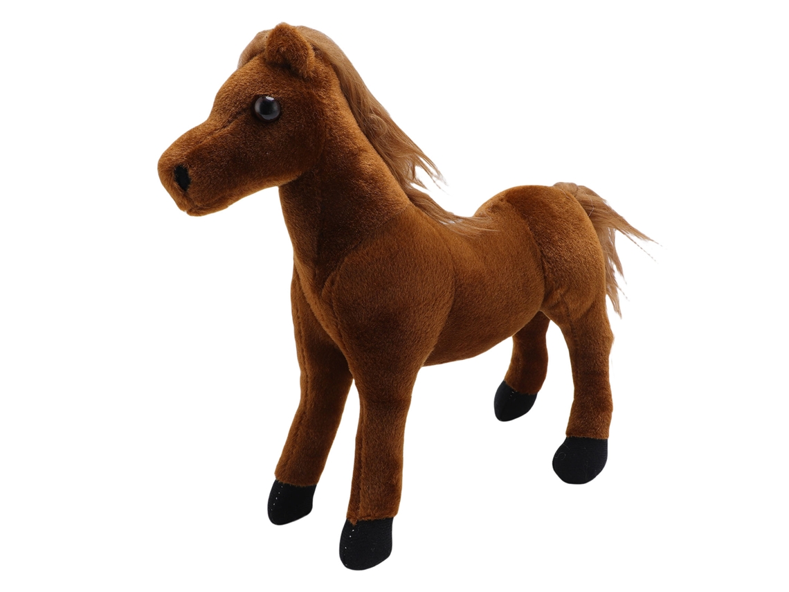 Mali brinquedo de Pelúcia de Cavalo Realístico Macio Confortável Multifuncional para Sofá Cama Mesa Marrom Escuro