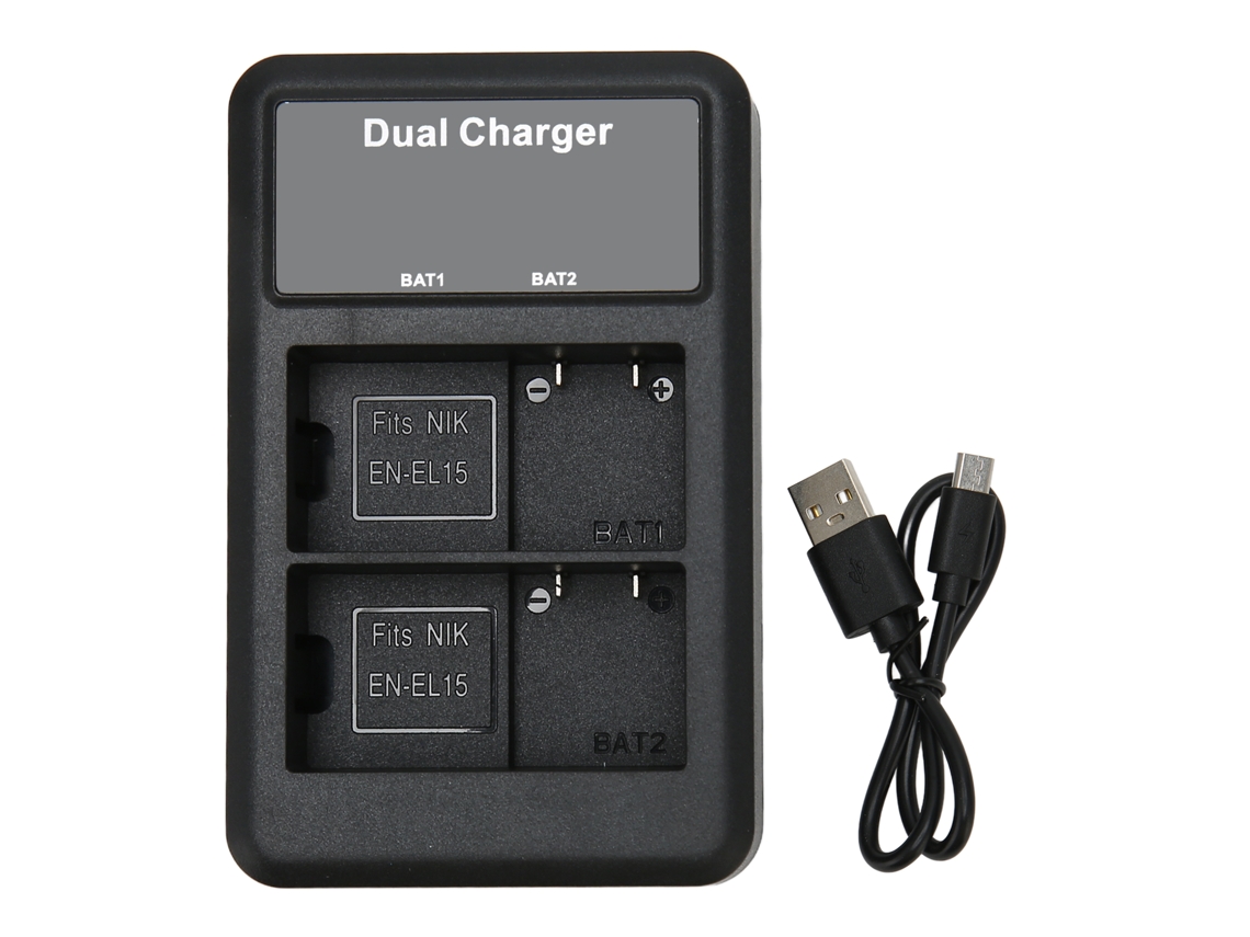 Cargador De Batería En El15 De 8,4 V, Cargador De Batería Dual Para Cámaras Nikon Z5, Z6, Z7, D7000, D750, D800e Y D810