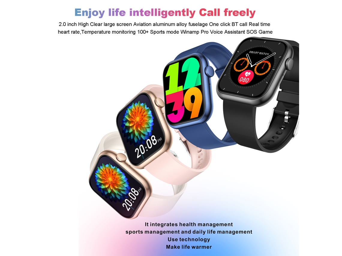 Reloj Inteligente Con Llamada Bluetooth Y Monitorización De Frecuencia Cardíaca, Reloj Deportivo De Monitoreo De Salud De Pantalla Táctil Completa Cross-border New Qx7pro