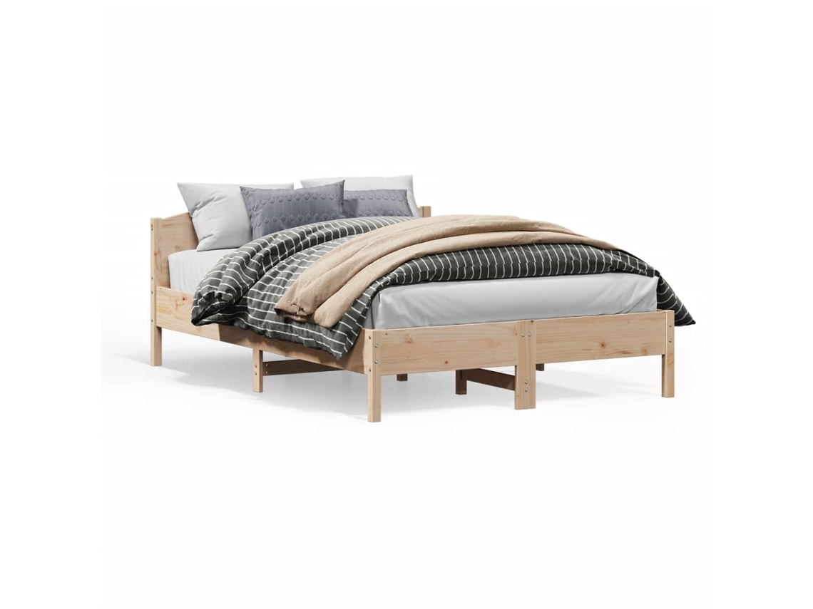 Maison Exclusive - Estructura De Cama Sin Colchón Madera Maciza De Pino 160x200 Cm
