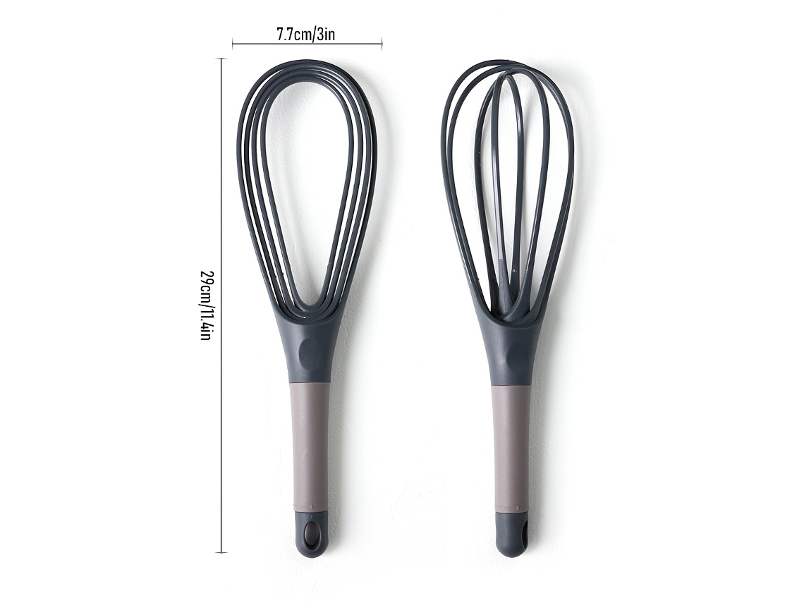 Batidor De Silicona - Gris, Antiadherente, Ergonómico, Apto Para Cocinas Domésticas Y Profesionales.