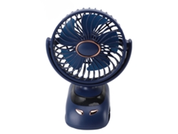 Mini ventilador USB de 5 velocidades para escritorio, azul, hogar, oficina, coche, viajes.