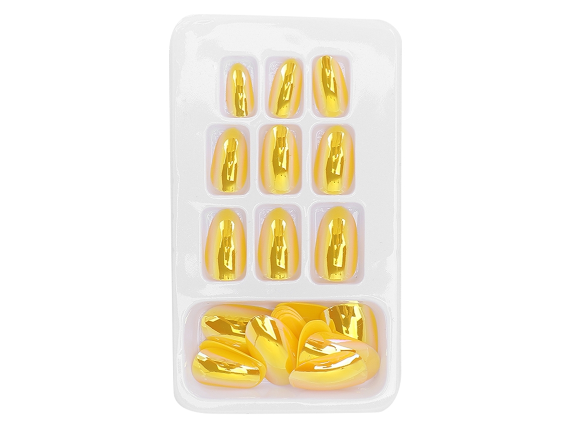 24 puntas de uñas artificiales anchas estilo bailarina francesa con purpurina, en 12 tamaños, para salones de belleza y decoración de uñas casera LG09