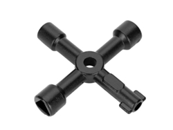 Llave Cruzada Multifuncional De Aleación De Zinc Para Grifos, Valvulas, Armarios Y Trenes Portátil 56g Negro