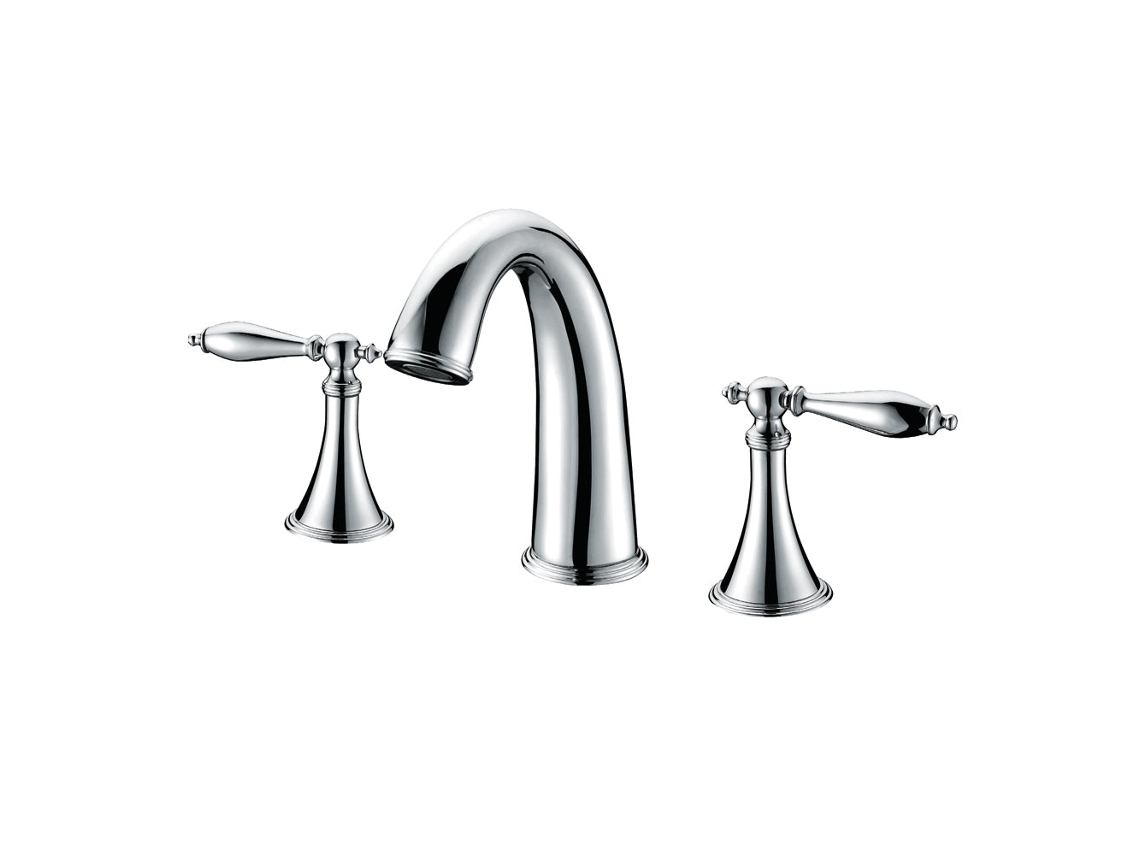 Grifo De Lavabo Con Repisa 025 En Latón Cromado, Colección Erymanthe