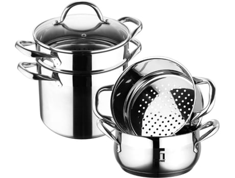 Batería de Cocina BERGNER (Acero Inoxidable - 18x9cm - 2 Un)