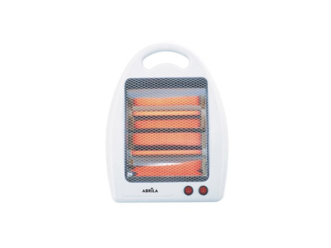 Estufa Eléctrica De Cuarzo 800w Blanco 2 Potencias 2 Elementos Portátil Asa Antivuelco 39,5x30x14,5cm Ígneo