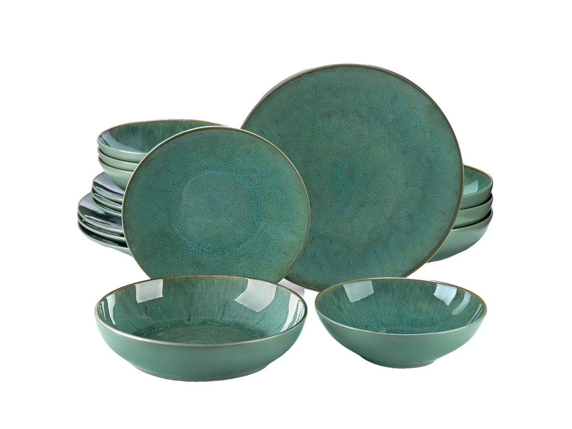 Juego de vajilla de piedra verde, servicio para 4/8/12, artesanía superior, 32 piezas OEM