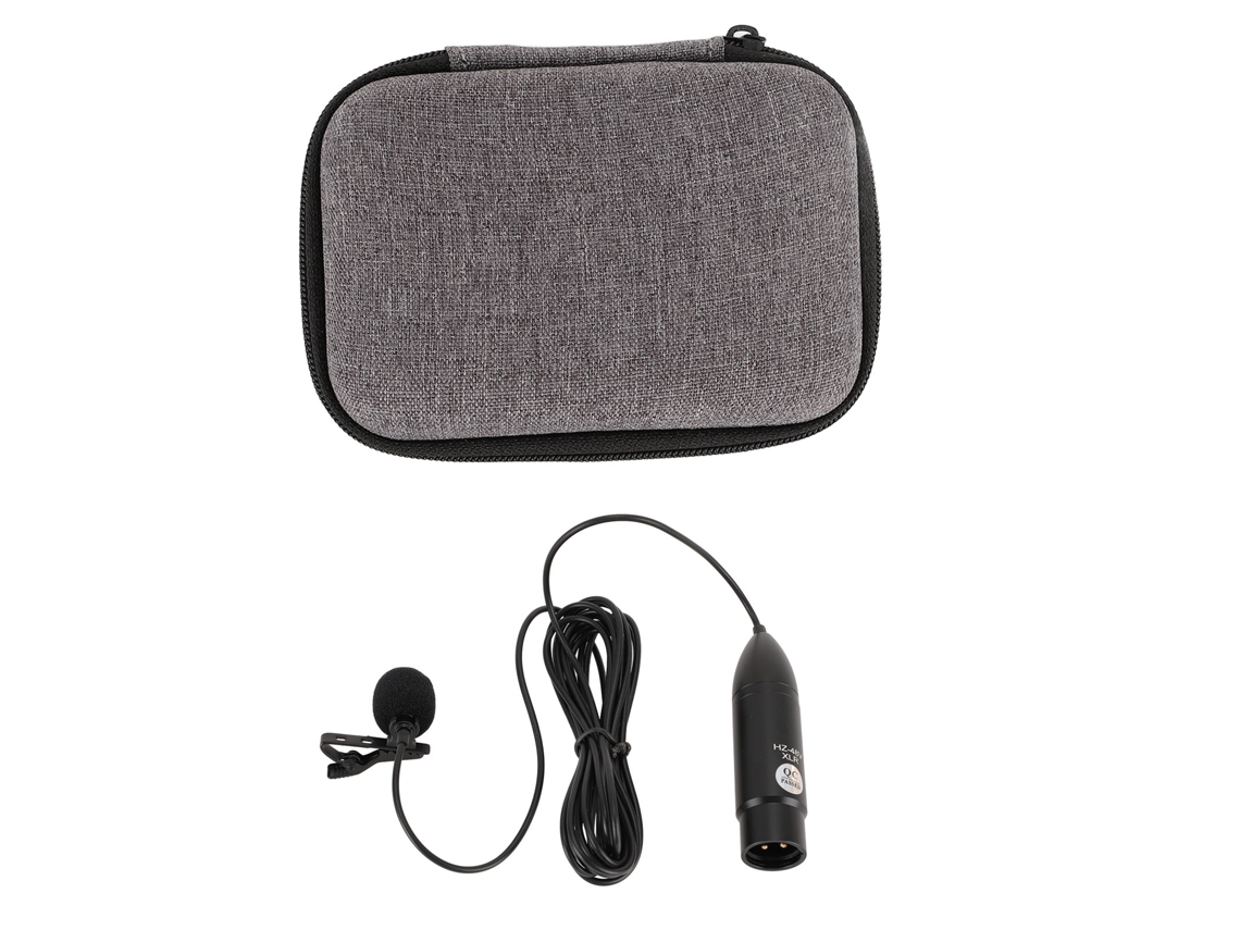 Microfone Lavalier Com Redução De Ruído Omnidirecional 48v Phantom Power Xlr 3 Pinos Para Gravação Entrevista
