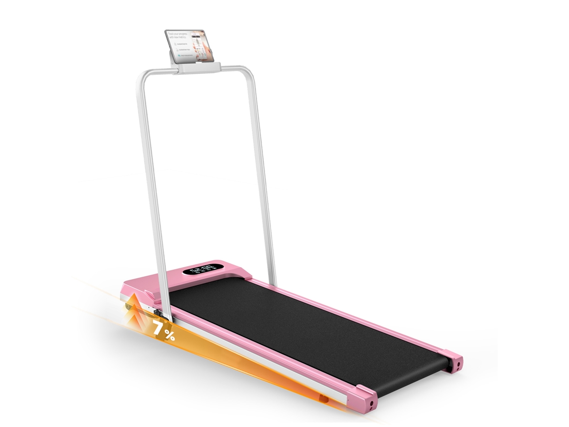Cintas de Correr RACINGREAT Velocidad Máx 8Km/H 2.5HP - con Manillar Plegable - Motor Silencioso Mejorado - Peso Máximo 120Kg - Rosa