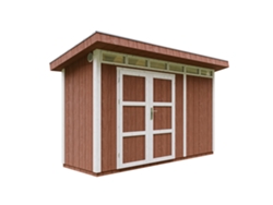 Caseta Jardin Exterior paneles a base de Madera LP SmartSide 4,3 m2 con Suelo y Baldosas Bituminosas - L161xA412xA239 cm - TIMBELA M902A - REDWOOD RED