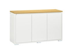 Aparador De Salón Con 3 Puertas Y Estantes Ajustables Para Recibidor, Blanco, 120x37x75