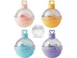 Set De 4 Moldes De Hielo Esférico Grande 6cm, Silicona Food Grade Para Whisky Y Cócteles