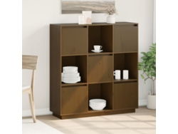 Aparador Alto Madera Maciza De Pino Marrón Miel 110,5x35x117 Cm
