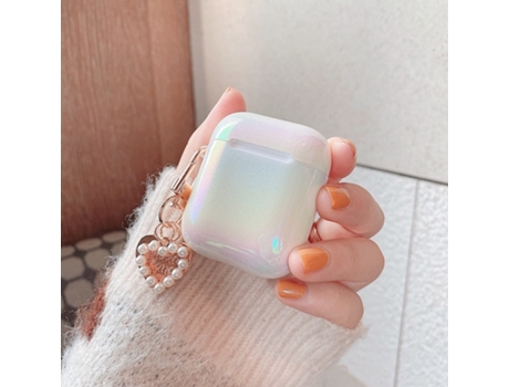 3D Love Pearl Shell Llavero Gota de agua Arco iris Estuche rígido para Airpods 1 2-1202 SLOWMOOSE [Para Airpods 1 2-504]