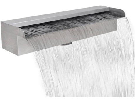 vidaXL Fuente cascada rectangular piscina acero inoxidable 45 cm