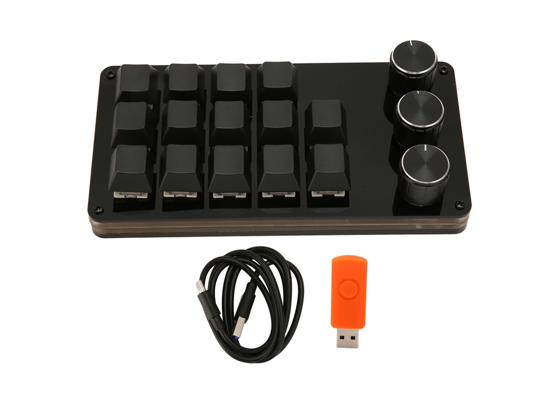 Mini Teclado Programable Y Personalizable Con 14 Teclas, 3 Botones E Interruptores Azules Intercambiables En Caliente Para Juegos.