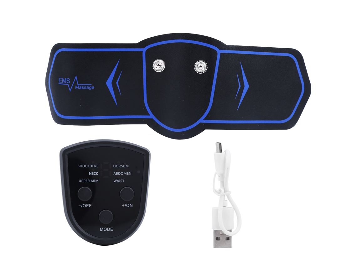 Mini masajeador portátil multifuncional con pulso eléctrico y pantalla digital LCD