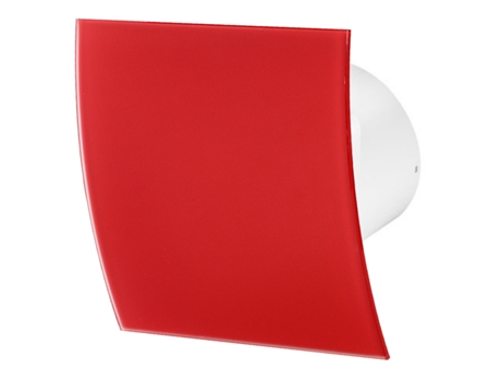 Ventilador extractor con temporizador de 100 mm, panel frontal de vidrio rojo mate, ventilación de techo y pared ESCUDO AWENTA