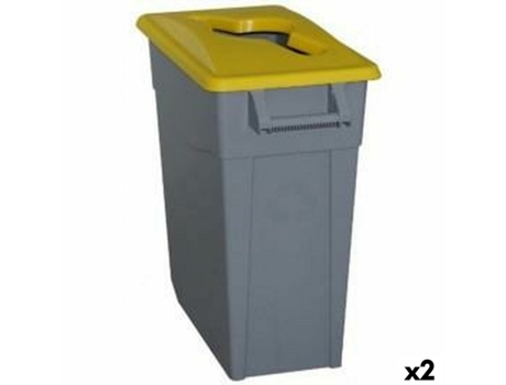 Cubo de Basura para Reciclaje DENOX 65 L Amarillo (2 Unidades)