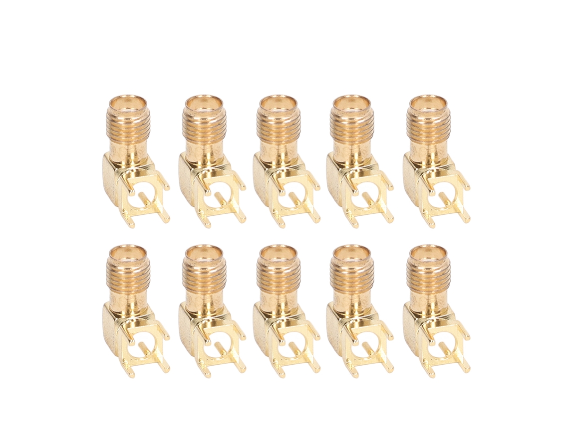 10 Unidades De Conector Rf De Panel Curvo De 90 Grados, Base De Antena De 4 Pines, Adaptador Coaxial Ofc Smakwe