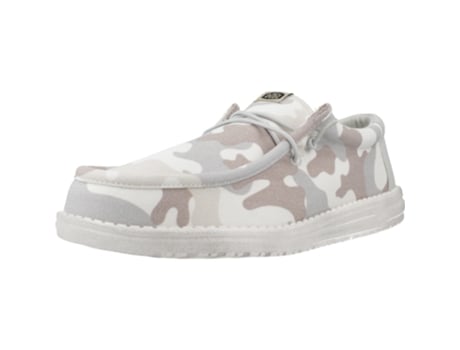 Zapatos de Hombre HEY DUDE Wally Washed Camo Tecido Blanco (41)