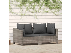 Conjunto de muebles de jardín con cojines, mimbre gris PE, Dkd Home Decor