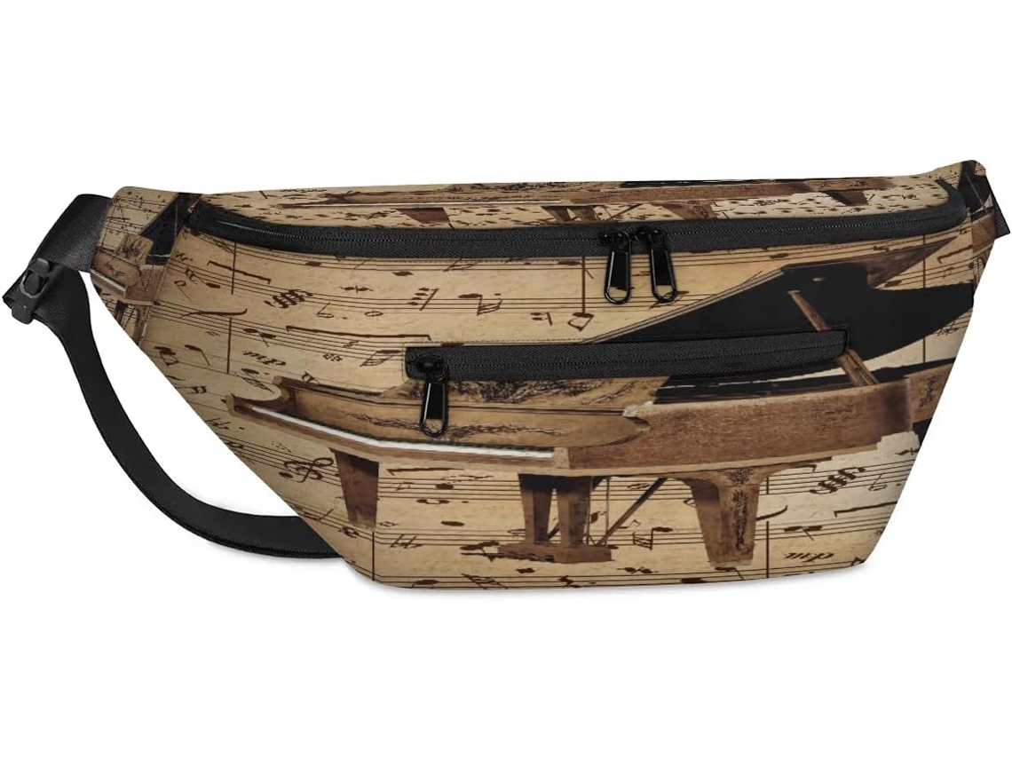 Bolso Bandolera Unisex Tropicallife Diseño Notas Musicales Piano Para Hombres Mujeres Gran Capacidad Estilo