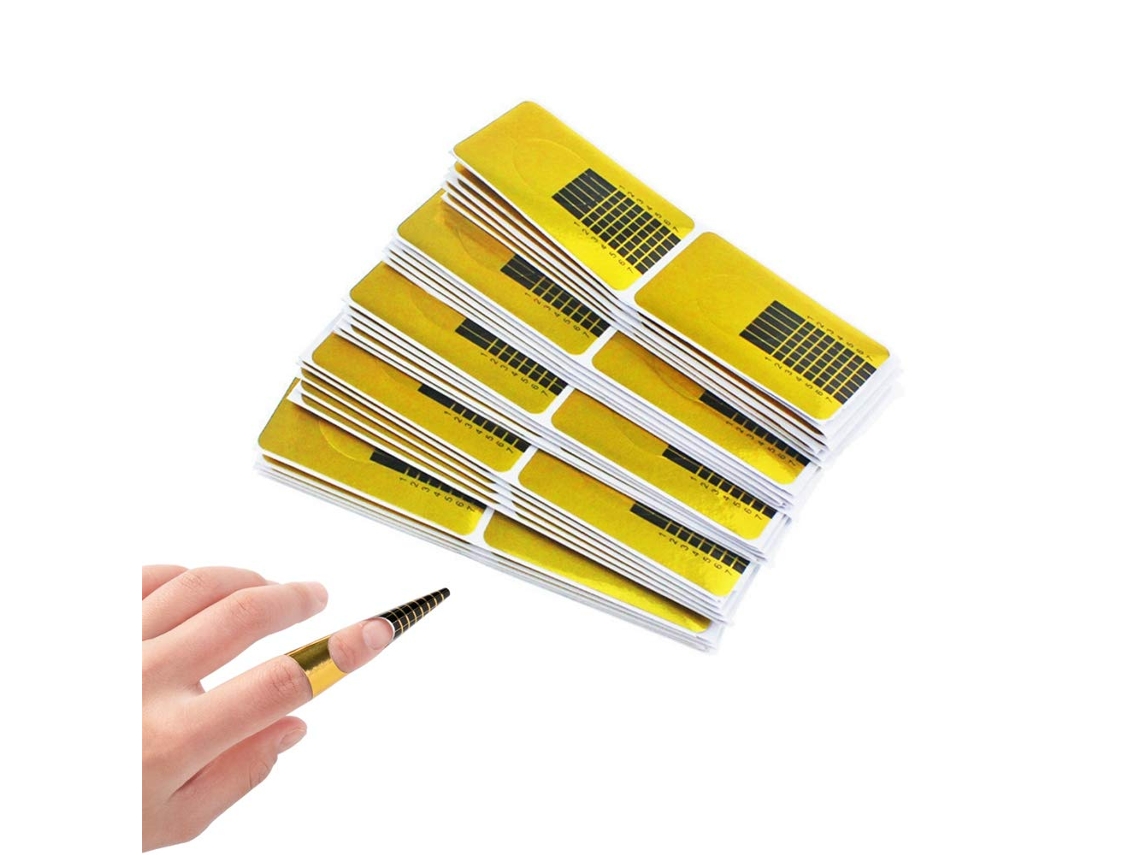 KOFIHETY Moldes autoadhesivos para uñas para un modelado preciso, guías resistentes al desgarro para la reparación de uñas artificiales y naturales (cuadradas,