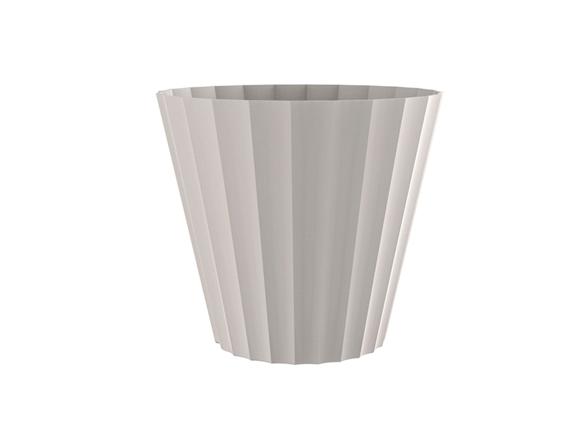 PLASTIKEN 89003 - Maceta Redonda Colección DORIC Medida 26 cm 8L Ecru