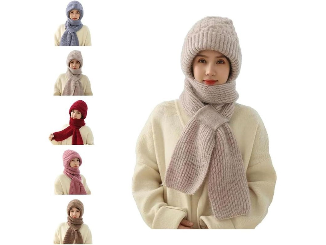 2026-gorro Bufanda Integrado Antiviento Para Invierno, Calientito Con Protección De Orejas