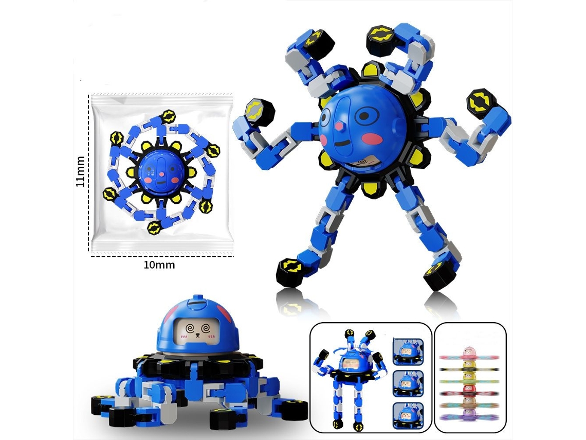 Peonza mecánica con esfera que cambia con la punta del dedo - Azul DIGITALLAB