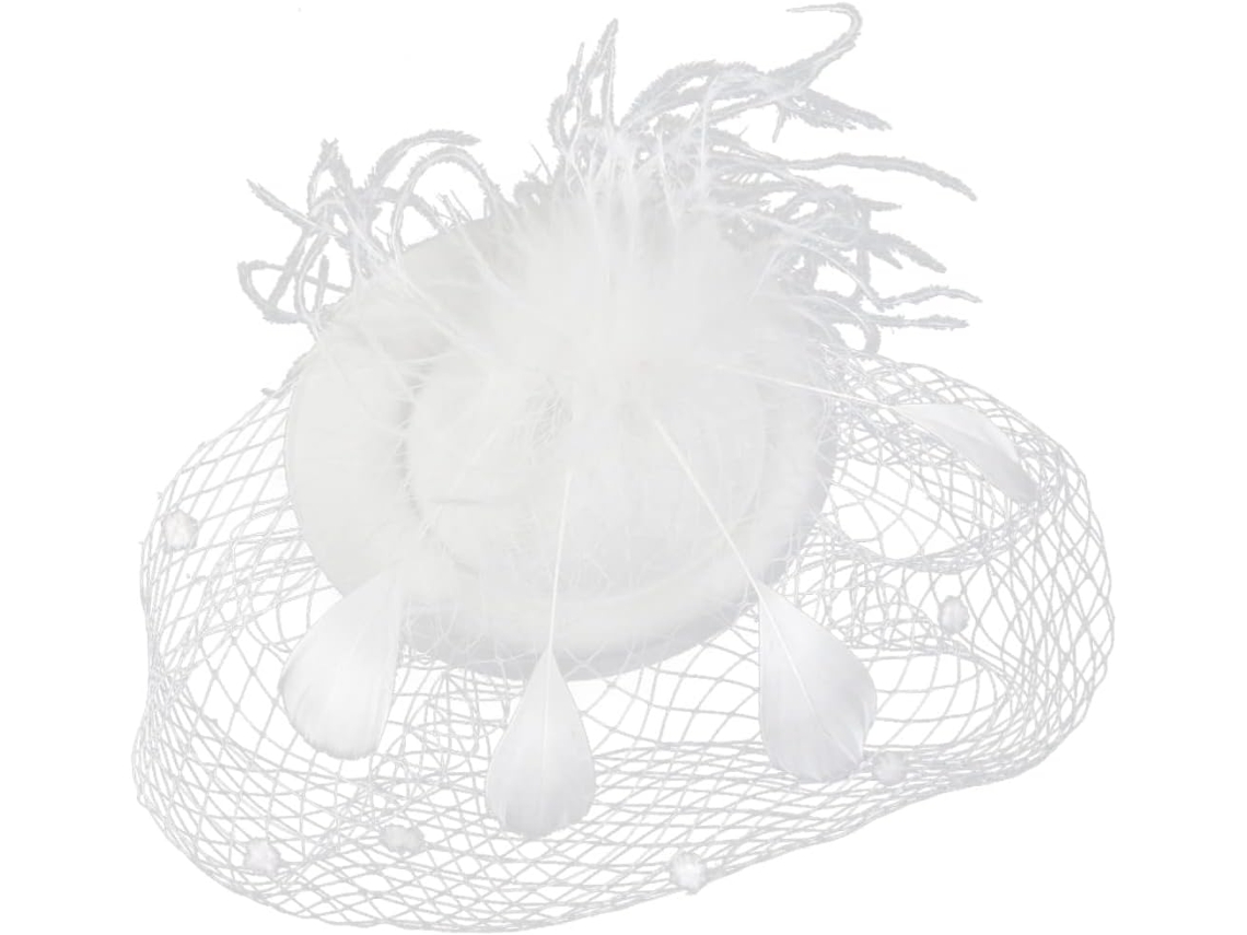 Elegante Tocado Nupcial Blanco, Accesorio Para El Cabello De Mujer, Ideal Para Una Boda.