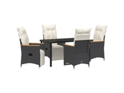 Maison Exclusive - Conjunto De Comedor De Jardín 5 Pcs Negro Ratán Sintético