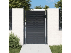 Puerta De Jardín Acero Gris Antracita Diseño Cuadrado 105x155cm