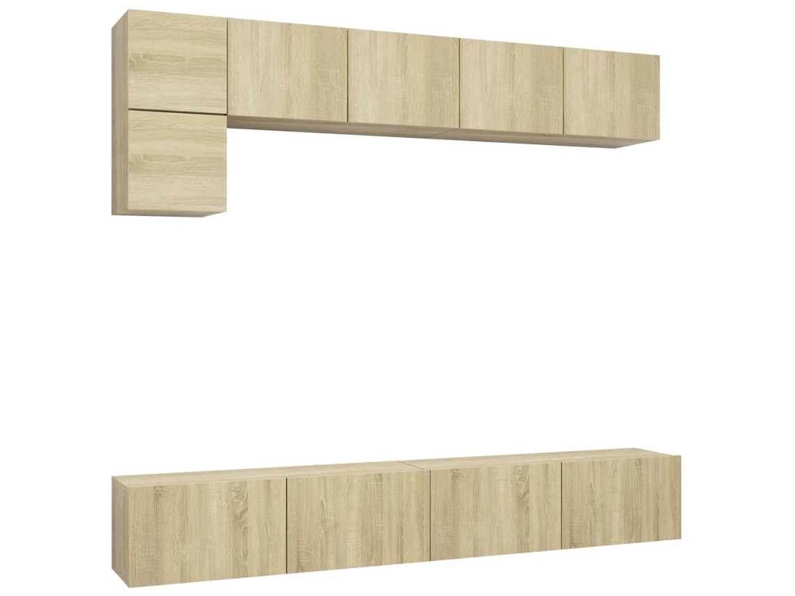 Maison Exclusive - Muebles De Pared De Tv 5 Pzas Aglomerado Color Roble Sonoma